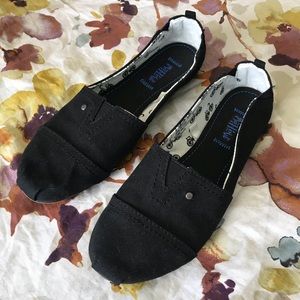 Black Canvas Slip Ons